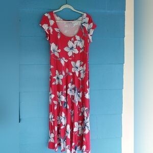 Chaps Red and White Floral Garment